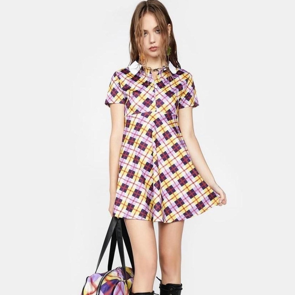 Dolls Kill x Delia Hail Me Plaid Dress XL NWOT Punk skater